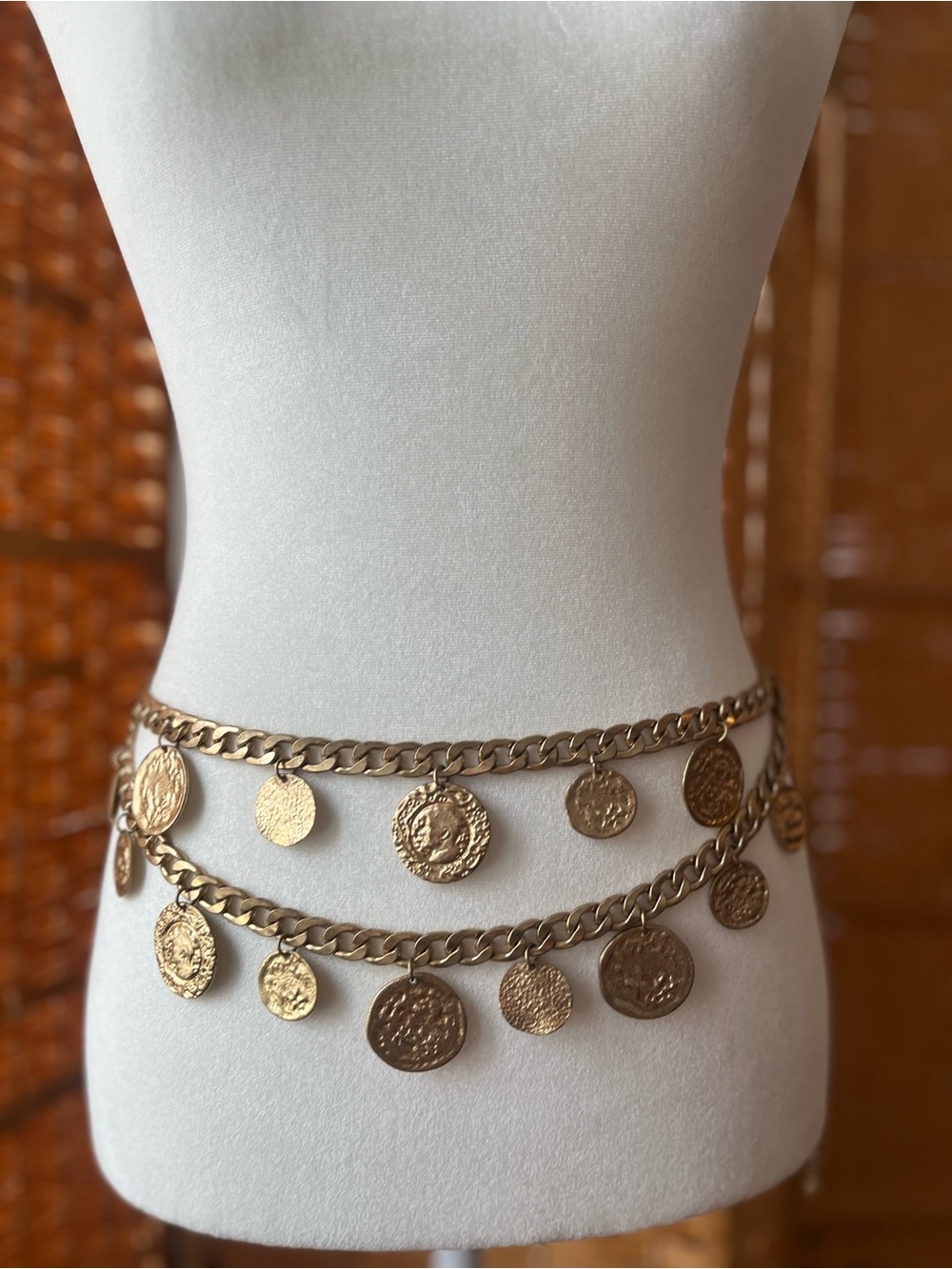 Zara Gold Coin Chain Waist Belt